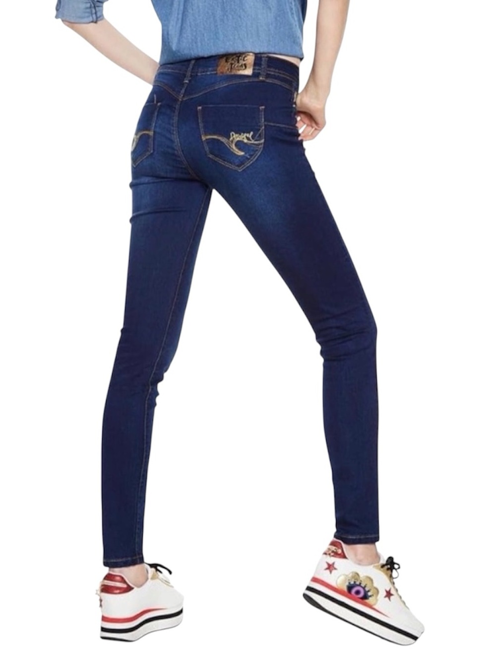 Desigual Irati Slim Cut Basic Denim Jeans Size 27